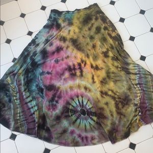 Ankle length rayon tie dye skirt